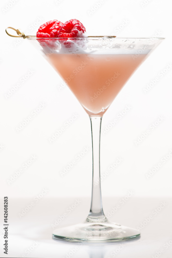 Cocktail clover club with raspberry Cocktail clover club with raspberry