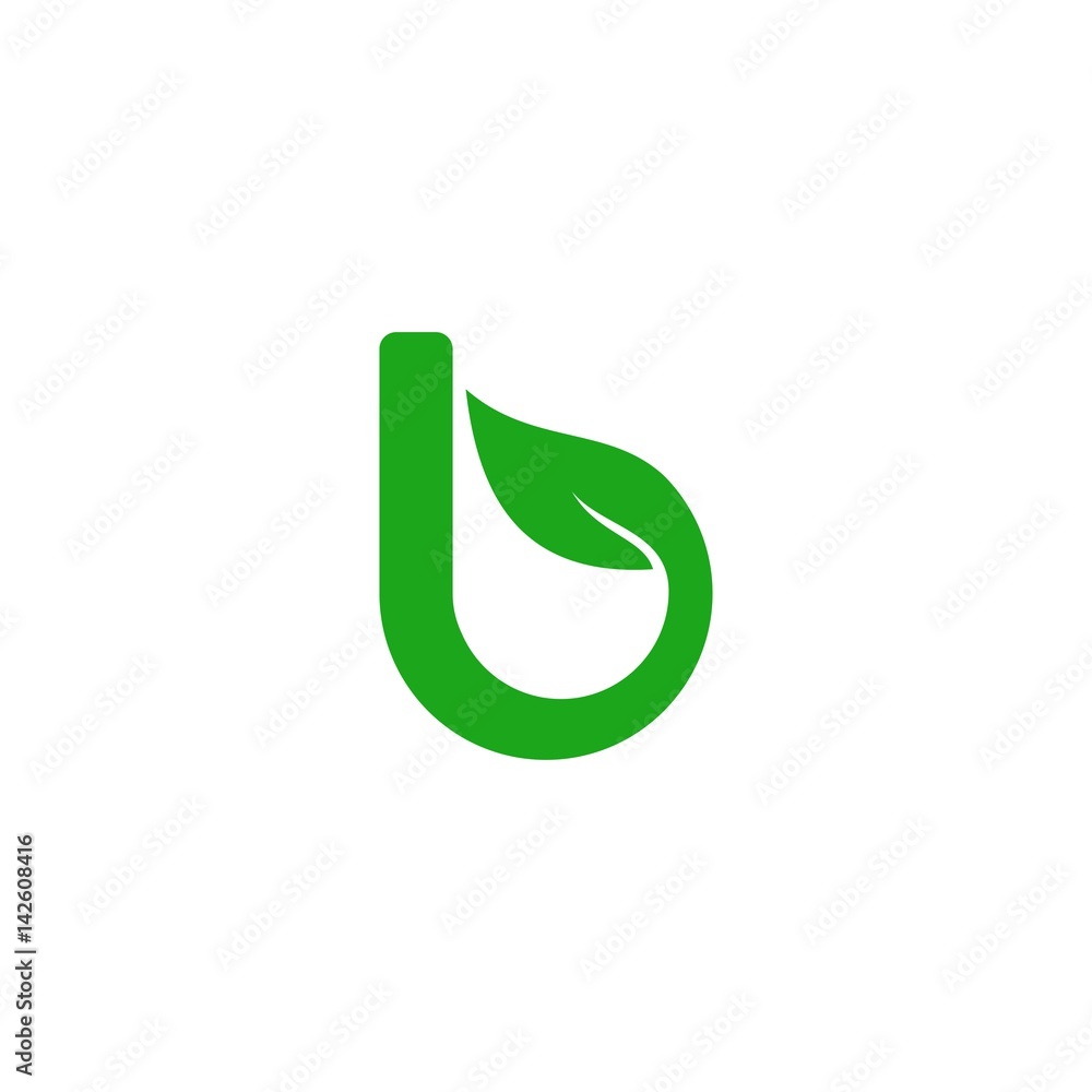 B logo icon for plant and leaf B logo icon for plant and leaf