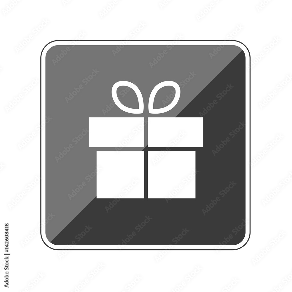 App Button schwarz reflektierend - Geschenk mit Schleife App Button schwarz reflektierend - Geschenk mit Schleife