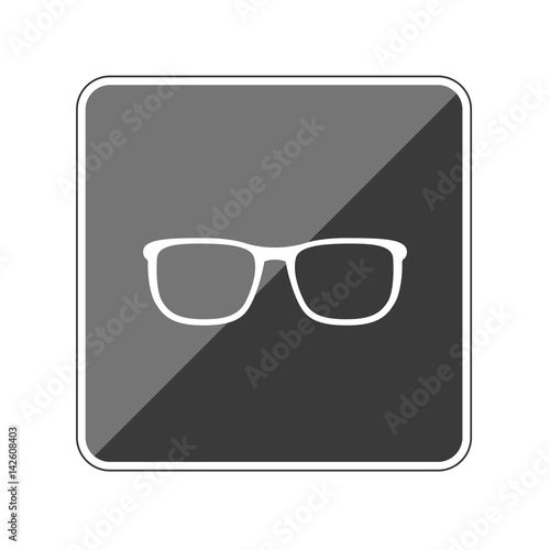 App Button schwarz reflektierend - Brille breit