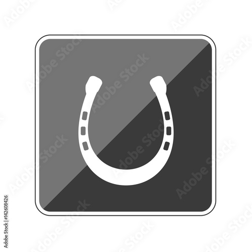 App Button schwarz reflektierend - Hufeisen