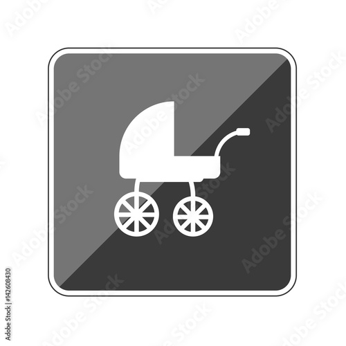 App Button schwarz reflektierend - Kinderwagen nostalgisch
