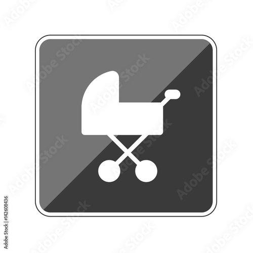 App Button schwarz reflektierend - Kinderwagen
