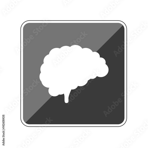 App Button schwarz reflektierend - Gehirn