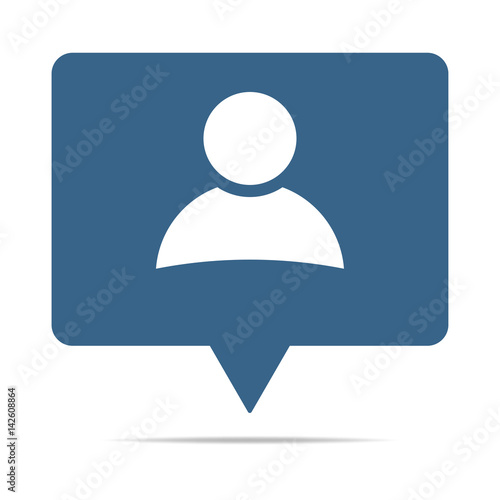 Blaue Sprechblase mit Person Icon - Soziales Netzwerk