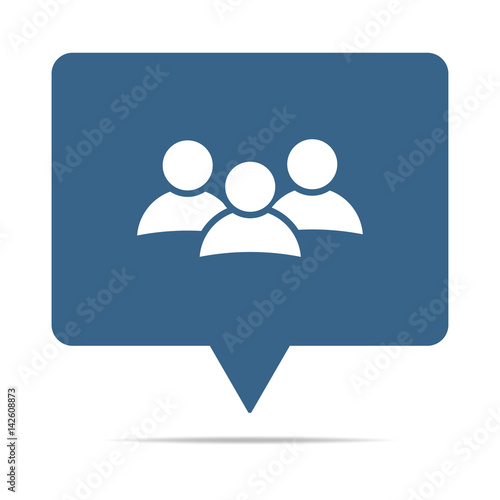 Blaue Sprechblase mit Personen - Community