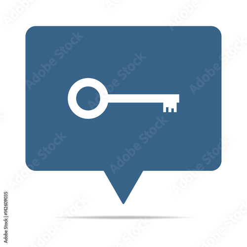 Blaue Sprechblase mit Schlüssel retro