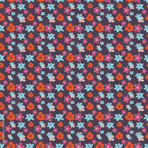 Cute pattern in small flower. Small colorful flowers. Ditsy floral background. The elegant the template for fashion prints.