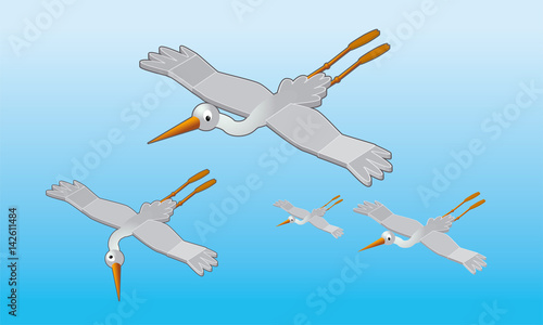 storch im flug