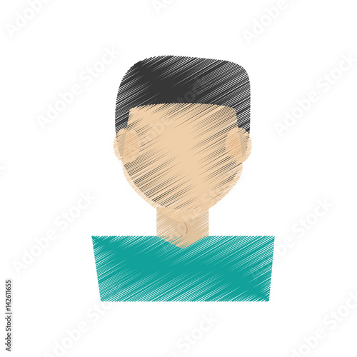 drawing guy faceless character vector illustration eps 10