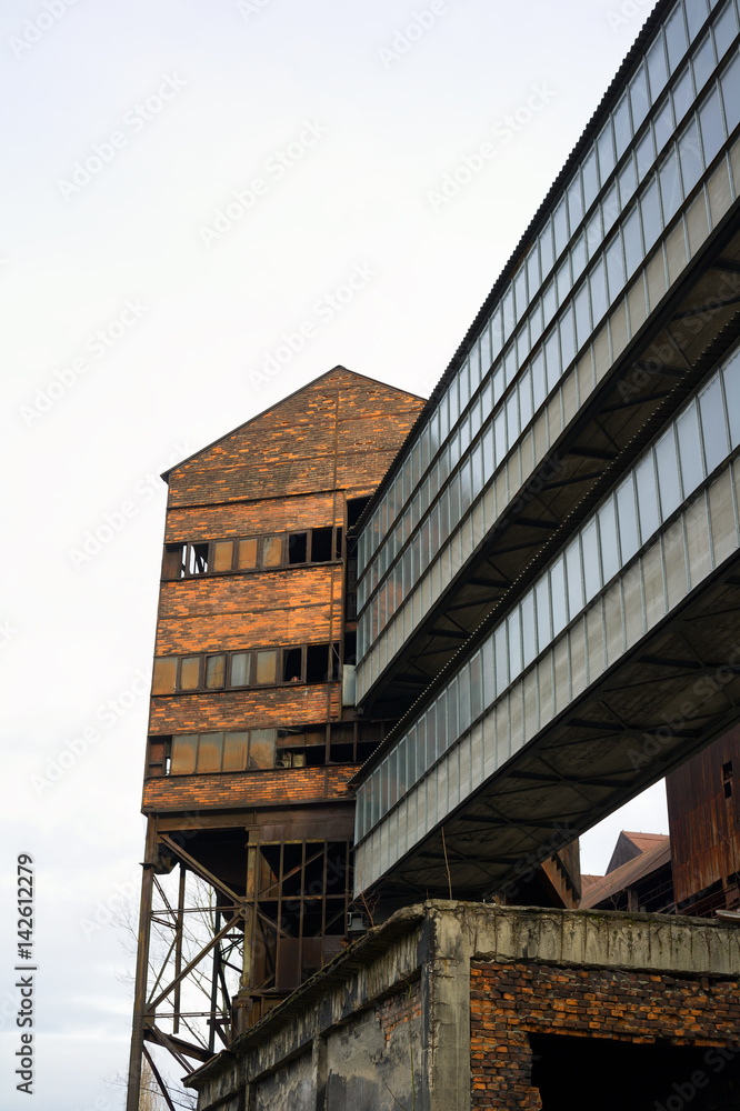 Hlubina mine and ironworks, Dolni oblast Vitkovice (The Lower Vitkovice area), Ostrava, Czech Republic / Czechia - former industrial area, cultural landmark now. Factory made of metal and red bricks