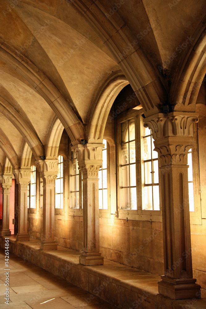 Voûtes du cloître de la basilique de Vézelay en Bourgogne, France