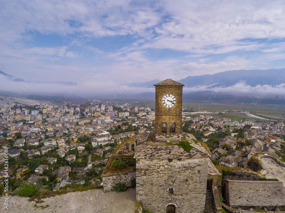 Gjirokastra Castle Aerial view in Albania