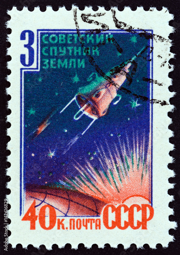 Fototapeta Naklejka Na Ścianę i Meble -  Soviet Sputnik artificial satellite (USSR 1958) 