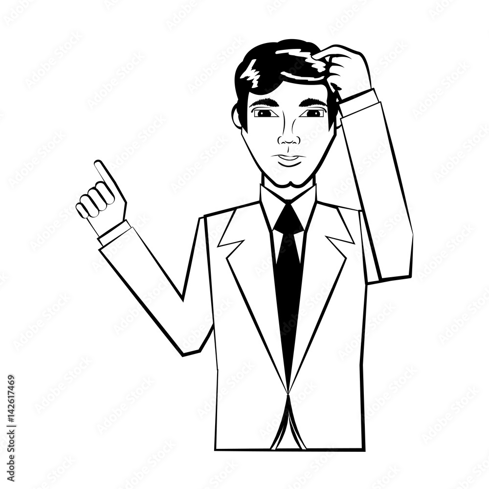 man character posture line vector illustration eps 10