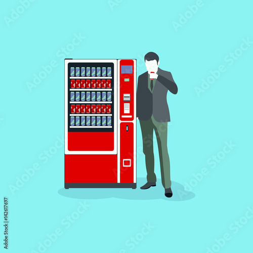 man and the vending machine