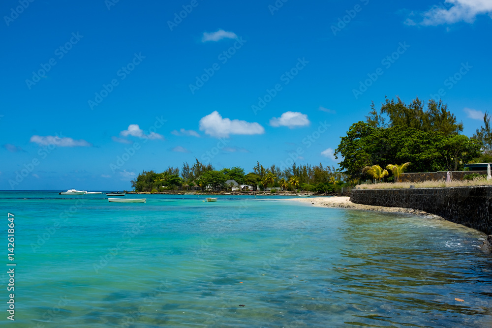 amazing white beaches of Mauritius island. Tropical vacation