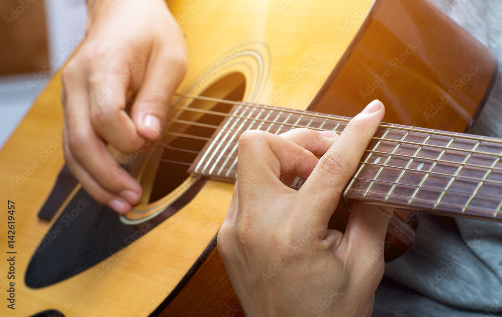 Fototapeta premium guitarist plays