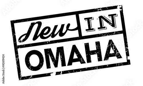 New In Omaha rubber stamp. Grunge design with dust scratches. Effects can be easily removed for a clean, crisp look. Color is easily changed.