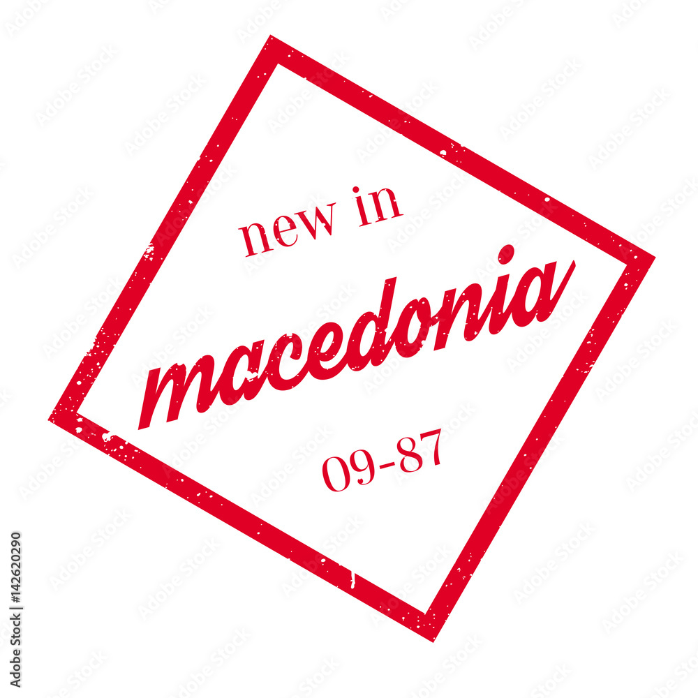 New In Macedonia rubber stamp. Grunge design with dust scratches. Effects can be easily removed for a clean, crisp look. Color is easily changed. New In Macedonia rubber stamp. Grunge design with dust scratches. Effects can be easily removed for a clean, crisp look. Color is easily changed.