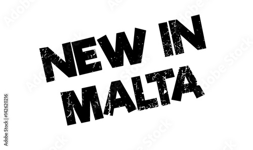 New In Malta rubber stamp. Grunge design with dust scratches. Effects can be easily removed for a clean, crisp look. Color is easily changed.