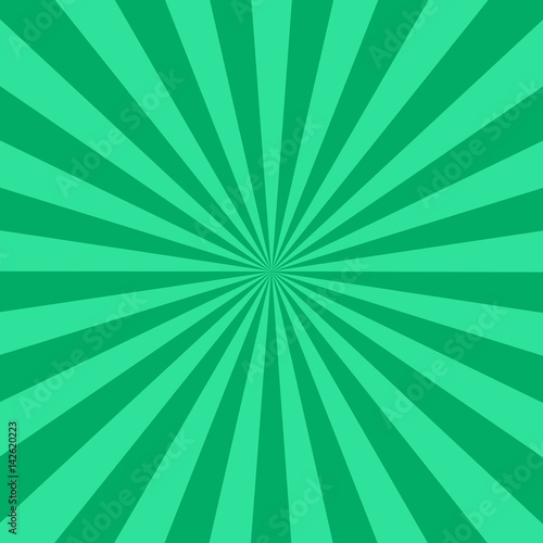 sunburst background green color isolated vector