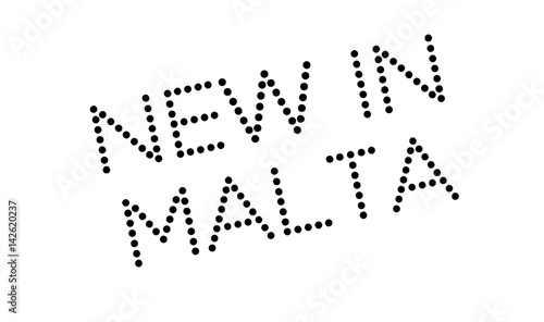 New In Malta rubber stamp. Grunge design with dust scratches. Effects can be easily removed for a clean, crisp look. Color is easily changed.