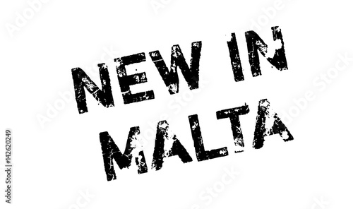 New In Malta rubber stamp. Grunge design with dust scratches. Effects can be easily removed for a clean, crisp look. Color is easily changed.