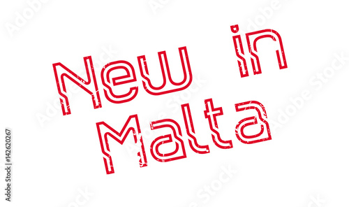 New In Malta rubber stamp. Grunge design with dust scratches. Effects can be easily removed for a clean, crisp look. Color is easily changed.