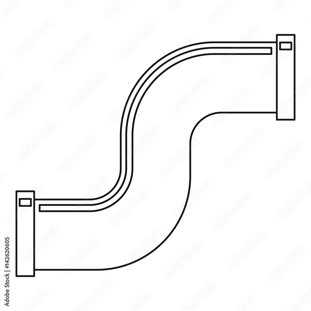 S joint pipe icon, outline style S joint pipe icon, outline style