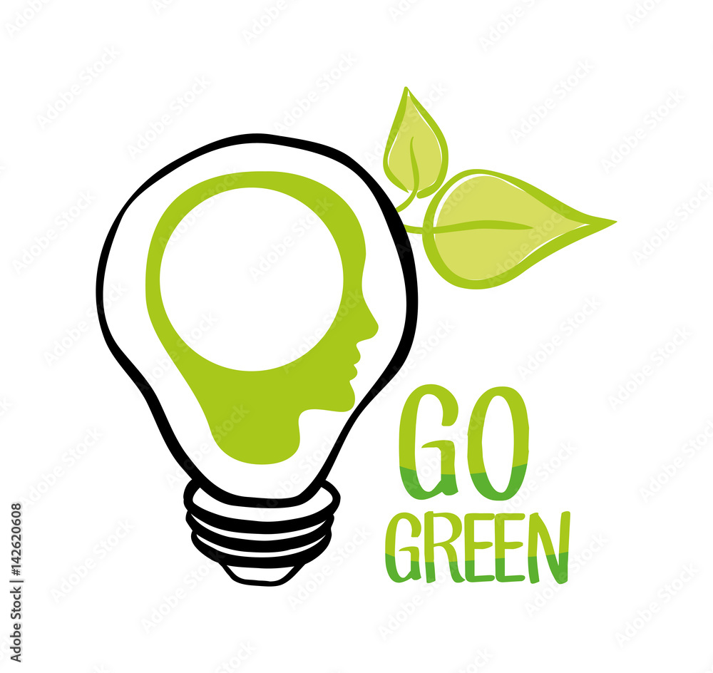 go green bulb human head ecology vector illustration eps 10 go green bulb human head ecology vector illustration eps 10