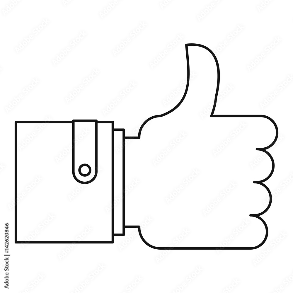Approval and like sign icon, outline style Approval and like sign icon, outline style