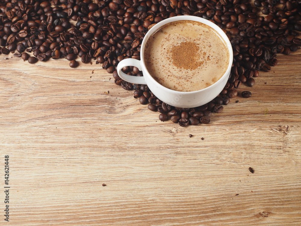 A cup of coffee with cinnamon A cup of coffee with cinnamon