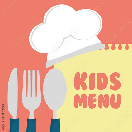 kids menu cuttlery kitchen design vector illustration eps 10 photo