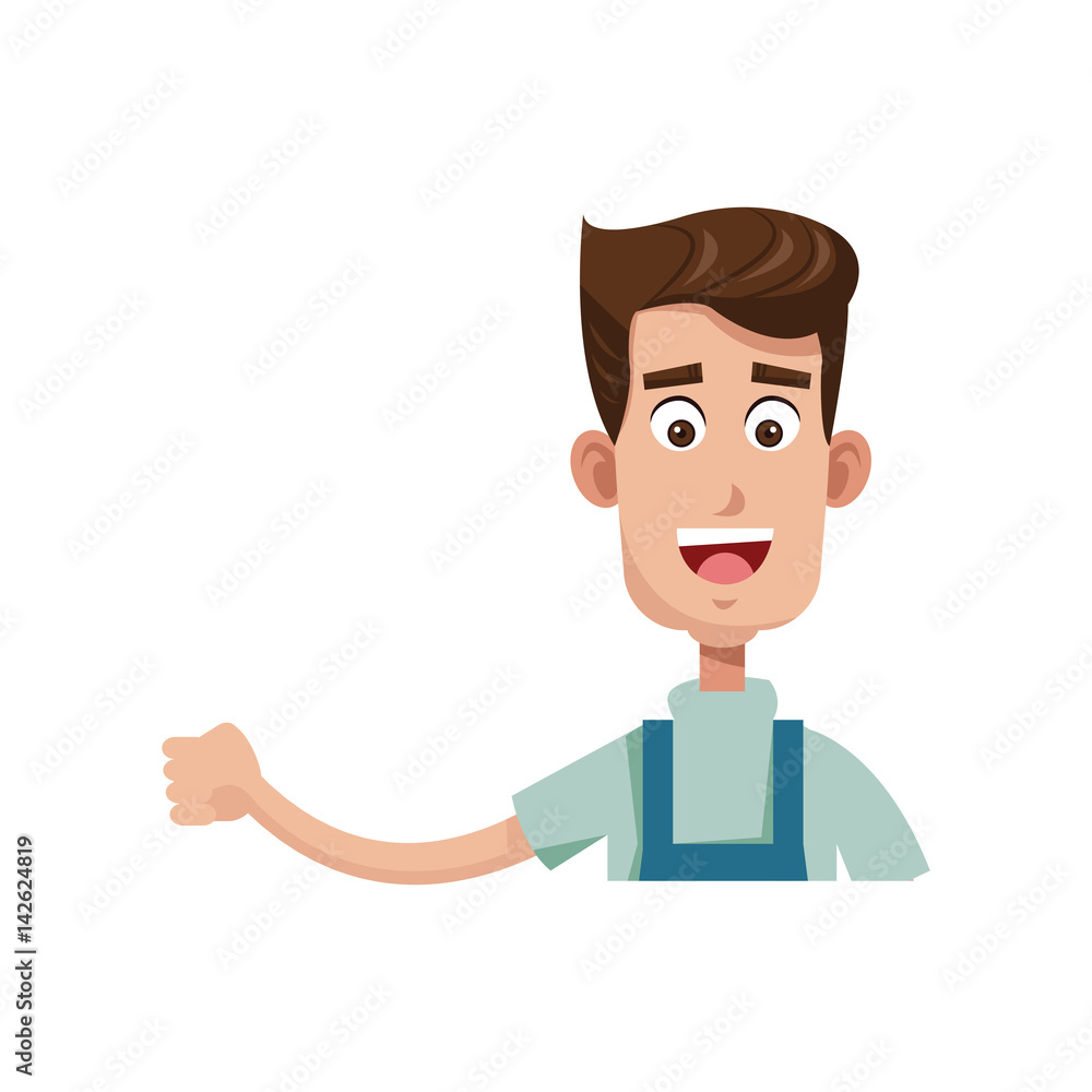 happy man cartoon icon over white background. colorful design. vector illustration happy man cartoon icon over white background. colorful design. vector illustration