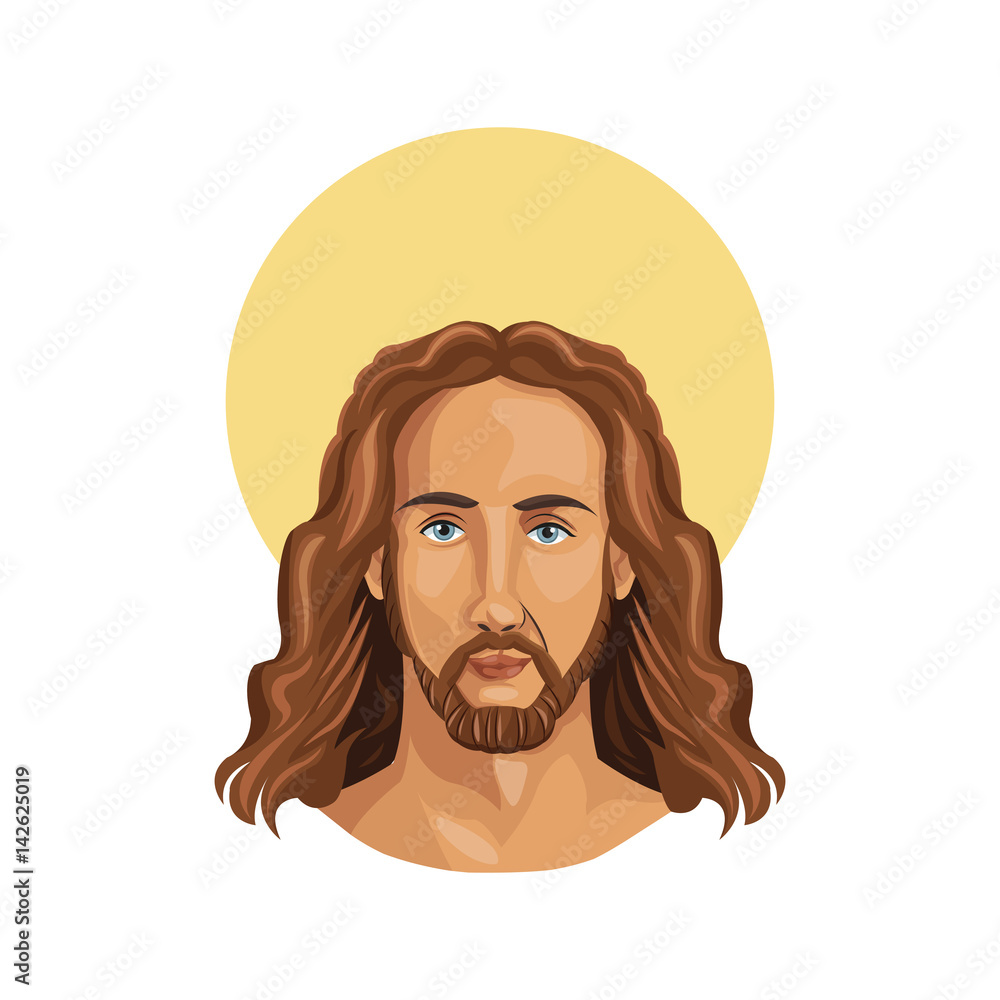jesus christ man icon over white background. colorful design. vector illustration