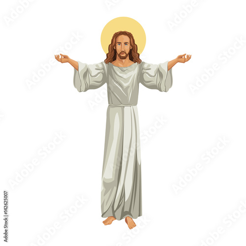 jesus christ man icon over white background. colorful design. vector illustration