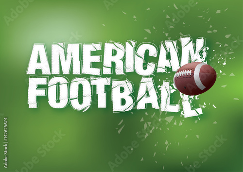 American football. Lettering with crash effect