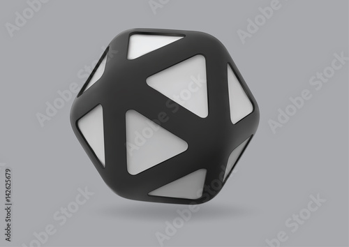 Polyhedron of triangular face with black edge