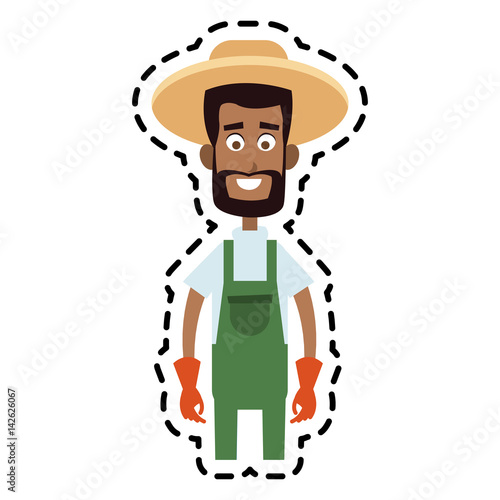 male farmer cartoon  icon image vector illustration design 