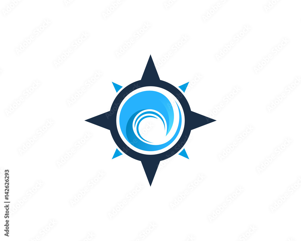 Compass Ocean Icon Logo Design Element