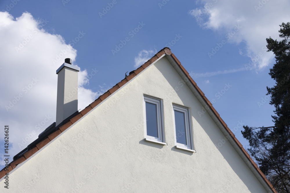 Altbaufassade mit zwei Fenster und großer Wandfläche Altbaufassade mit zwei Fenster und großer Wandfläche