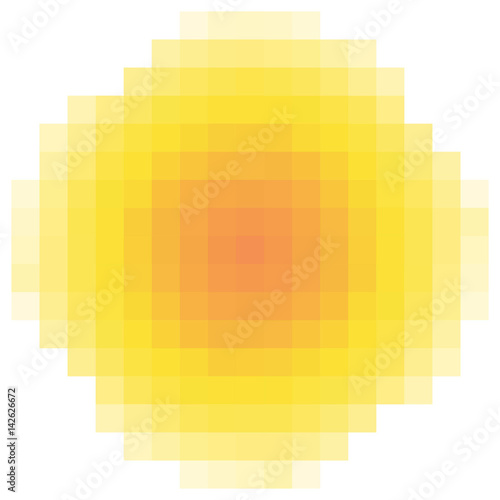 pixel sun element background logo, vector logo of the pixel sun