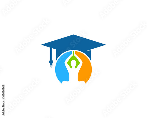 Yoga Education Icon Logo Design Element