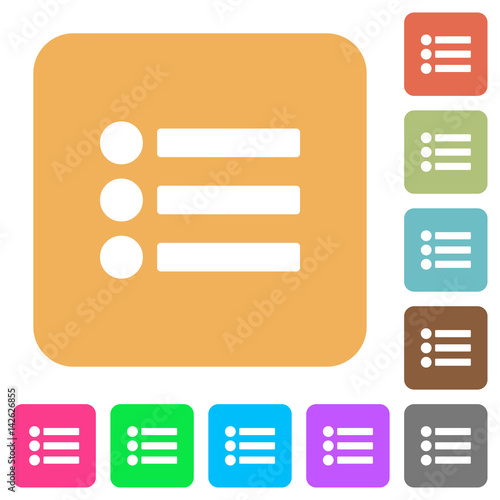 Bullet list rounded square flat icons