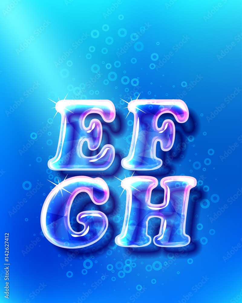 Realistic glass font Realistic glass font
