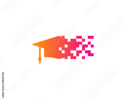 Pixel Education Icon Logo Design Element