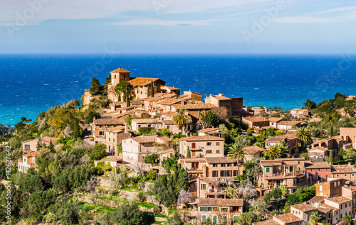 View of the idyllic mountain village Deia on Majorca Spain, Mediterranean Sea Balearic Islands photo