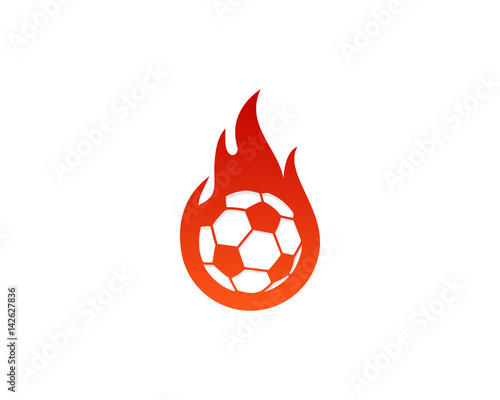 Soccer Fire Icon Logo Design Element