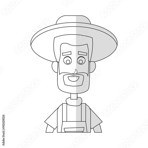 gardening man cartoon icon over white background. vector illustration